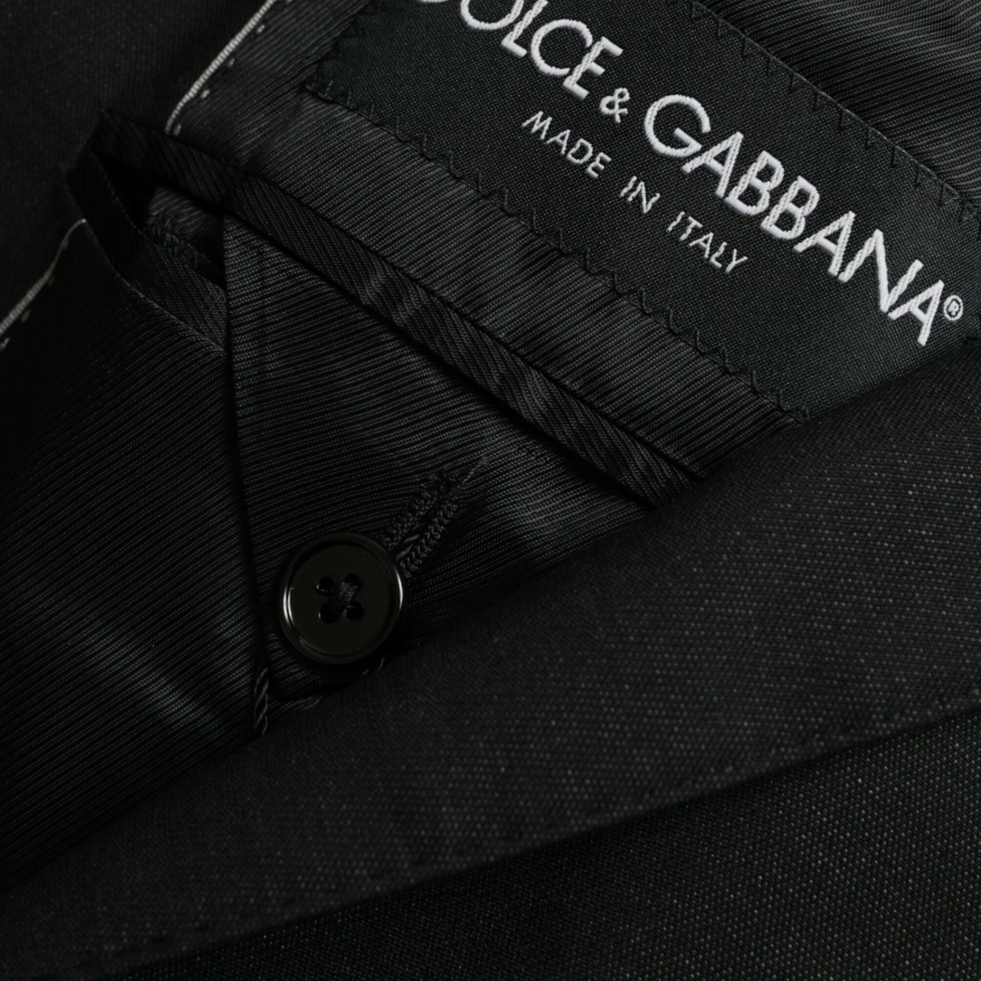 Dolce & Gabbana Black Wool Notch SingleBreasted Coat Blazer
