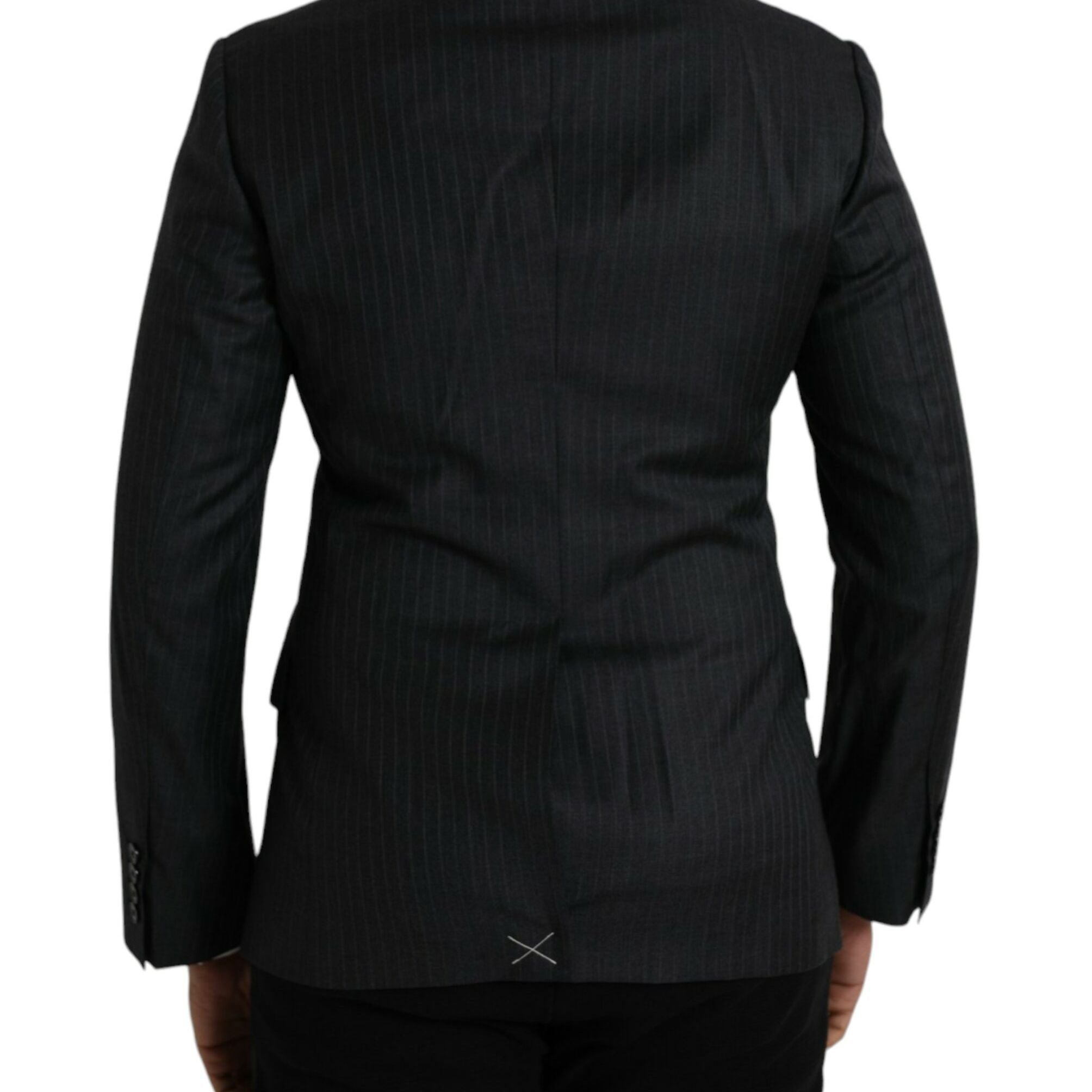 Dolce & Gabbana Black Stripe MARTINI Single Breasted Coat Blazer