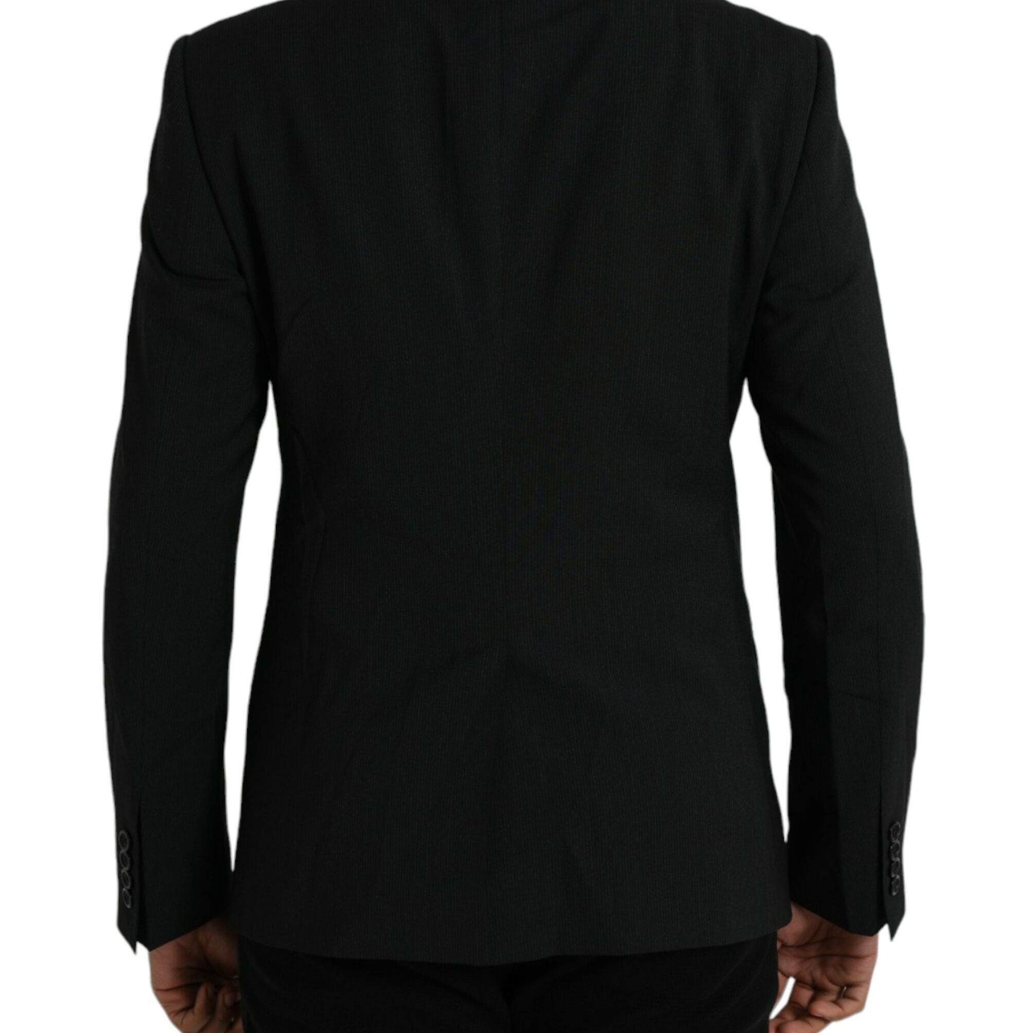 Dolce & Gabbana Blue MARTINI Shawl Single Breasted Blazer