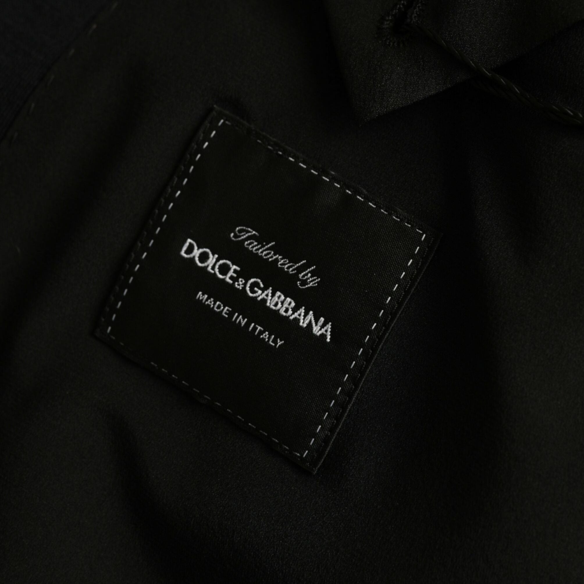 Dolce & Gabbana Black Wool Notch Single Breasted Coat Blazer