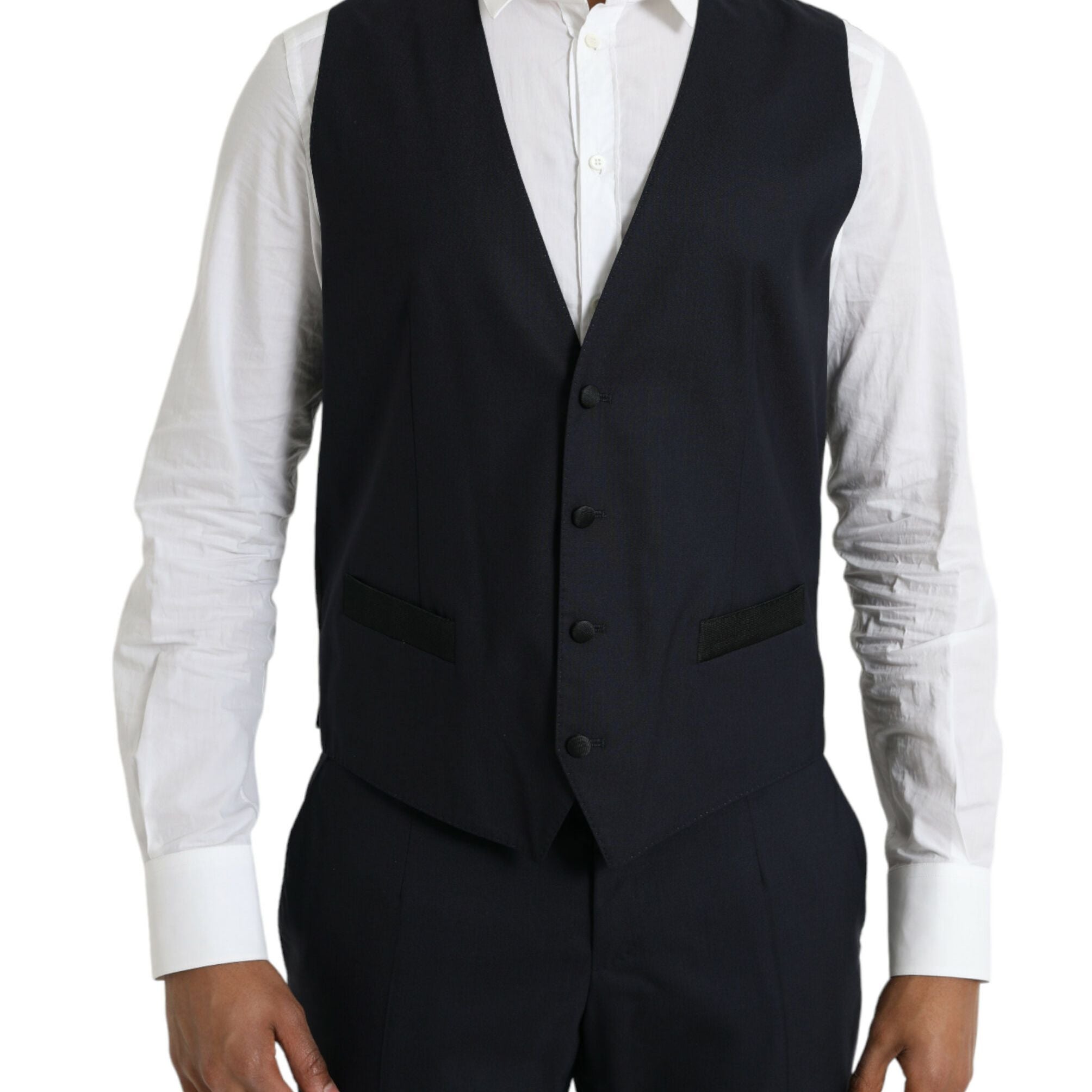 Dolce & Gabbana Dark Blue MARTINI Wool Formal 3 Piece Suit