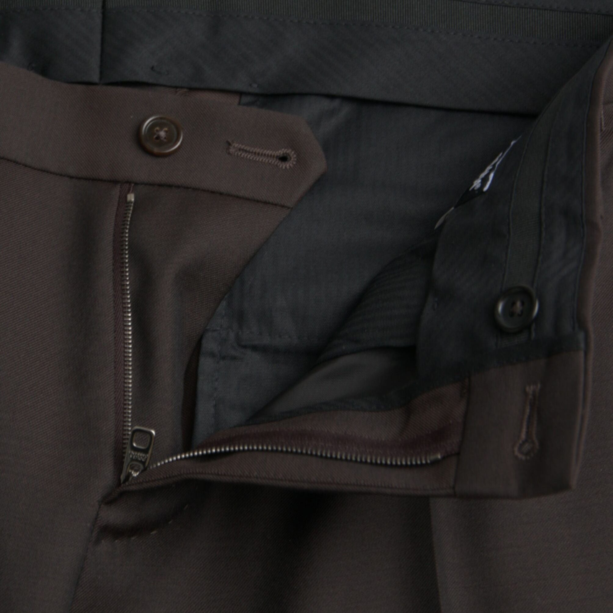 Dolce & Gabbana Dark Brown Wool Slim Fit Formal Pants