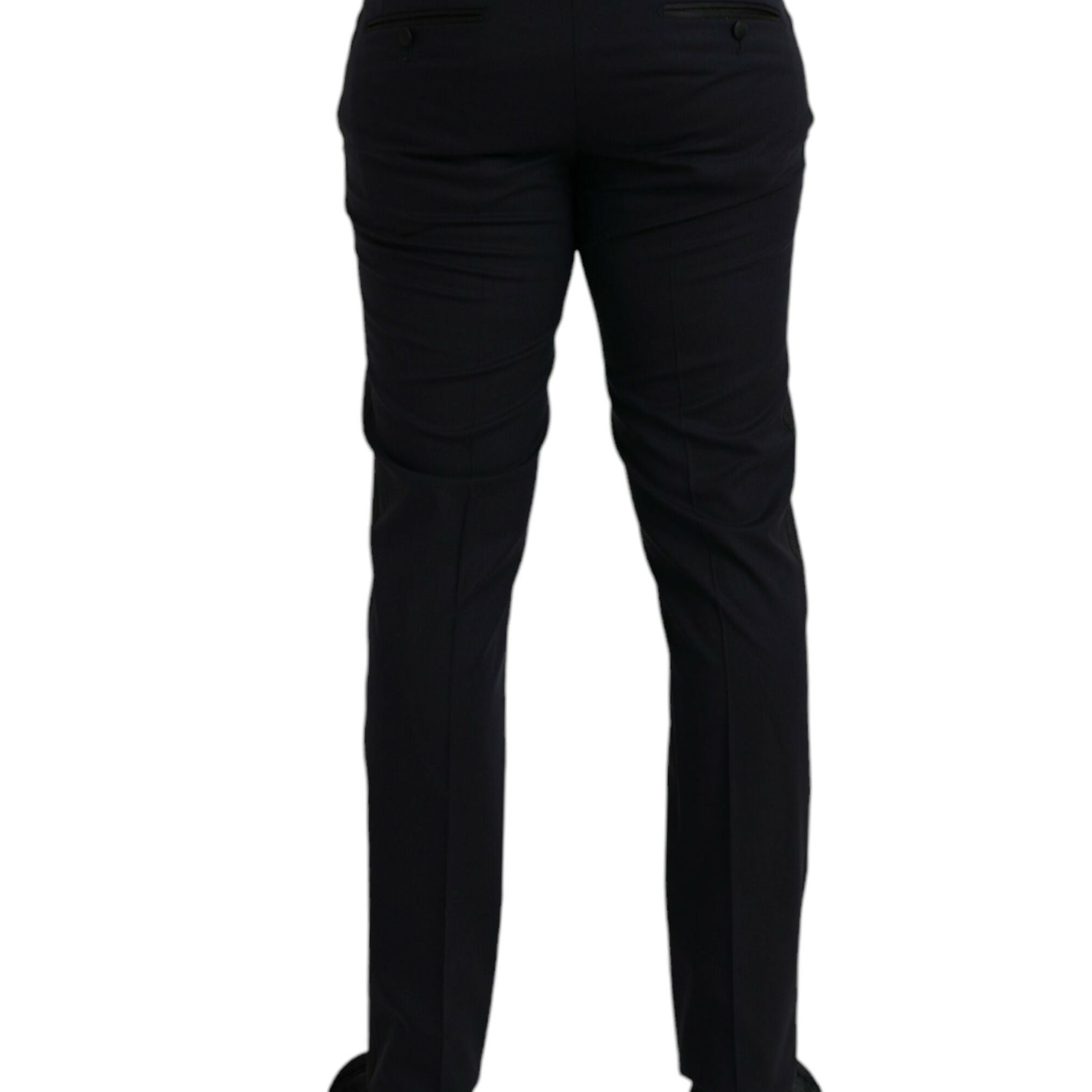 Dolce & Gabbana Dark Blue Wool Slim Fit Formal Pants