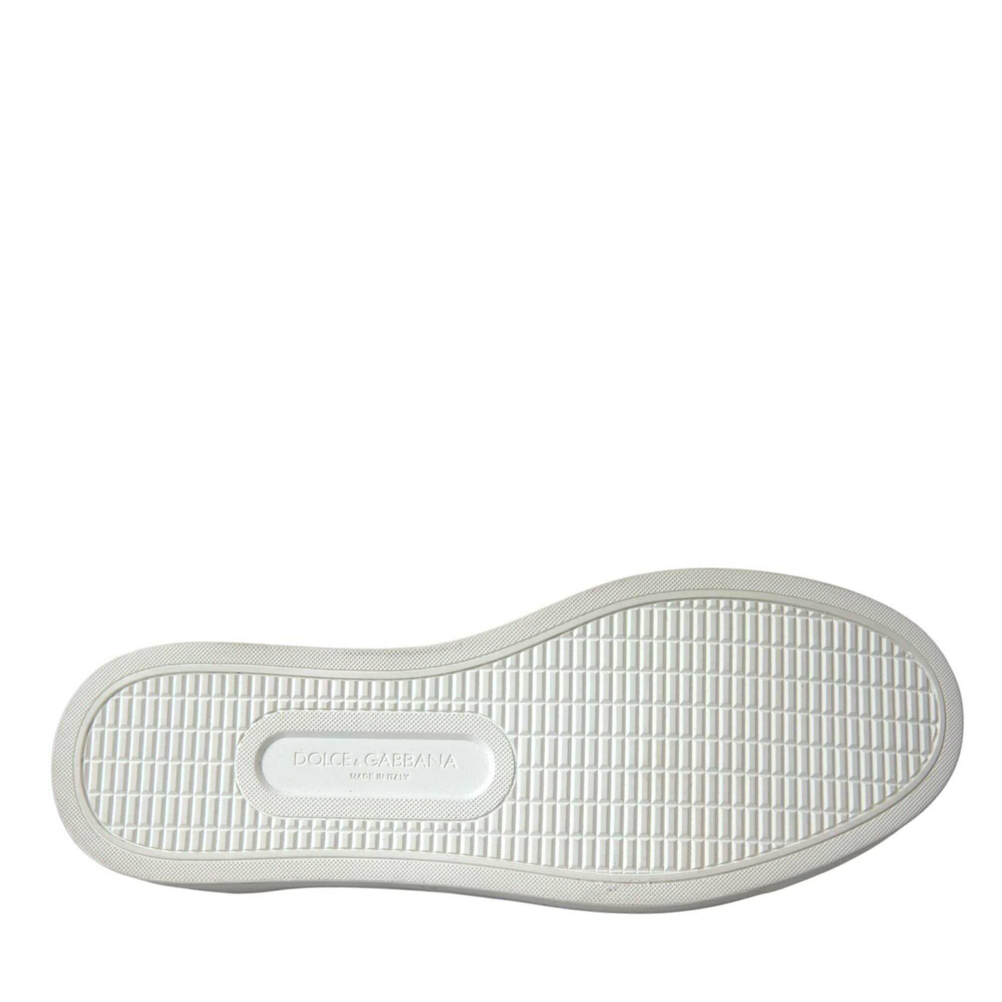 Dolce & Gabbana Blue Calfskin Hair Leopard Sneakers Shoes