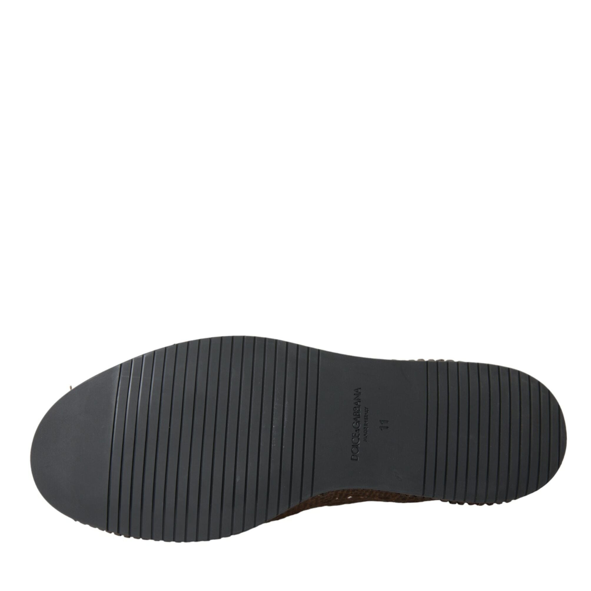 Dolce & Gabbana Brown Woven Leather Loafers Casual Shoes