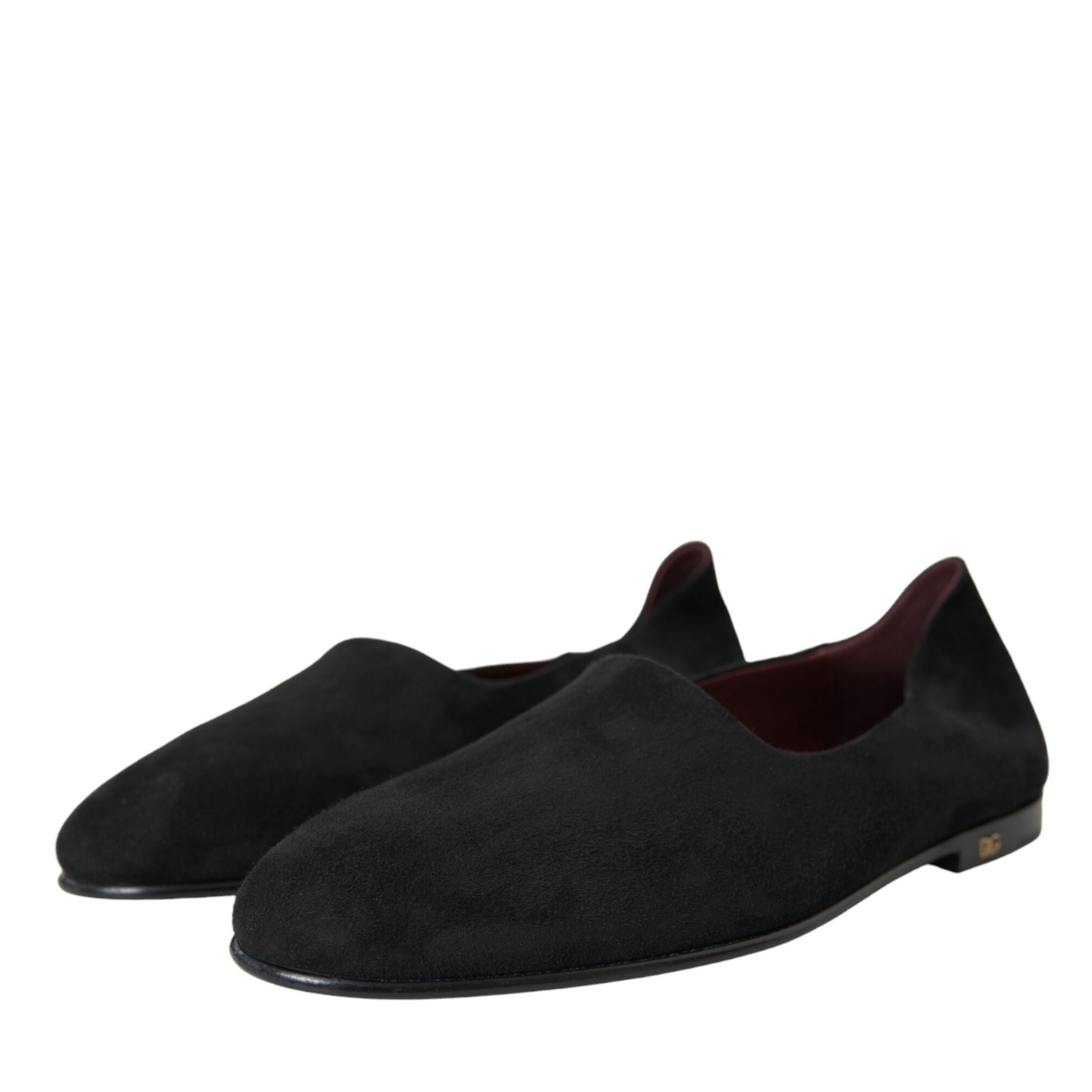 Dolce & Gabbana Black Suede Loafers Formal Dress Slip On Shoes