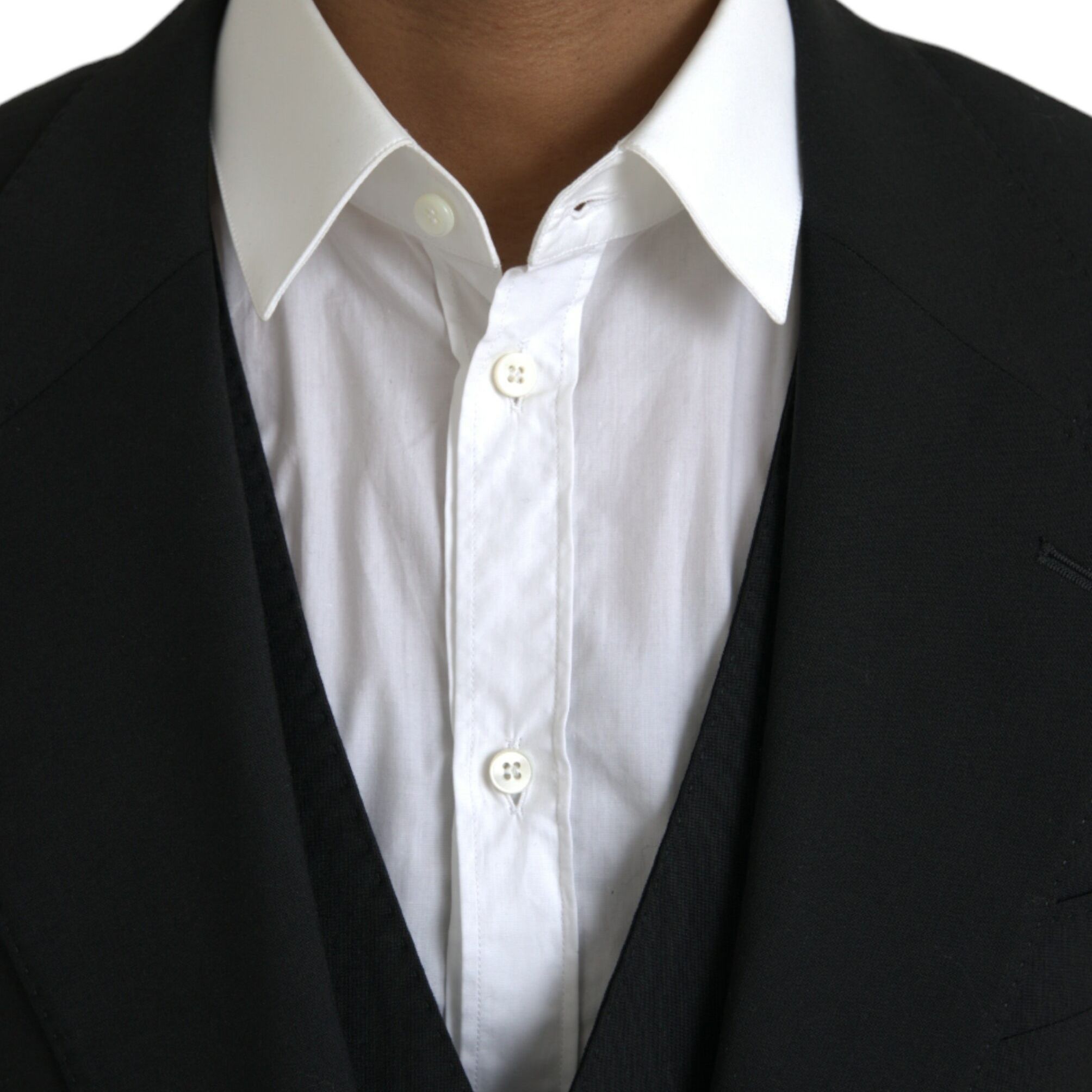 Dolce & Gabbana Black Polyester STAFF Formal 3 Piece Suit