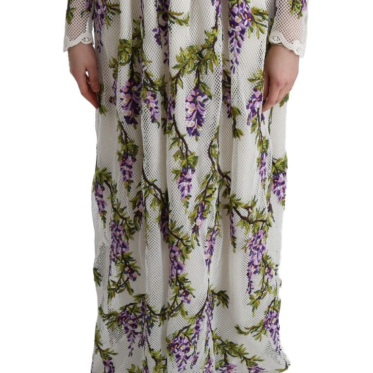 Dolce & Gabbana White Floral Embroidered Maxi Dress