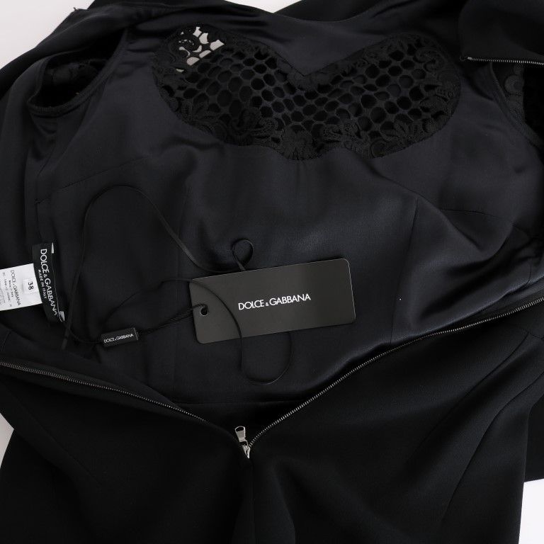 Dolce & Gabbana Black Stretch Shift Long Maxi Dress