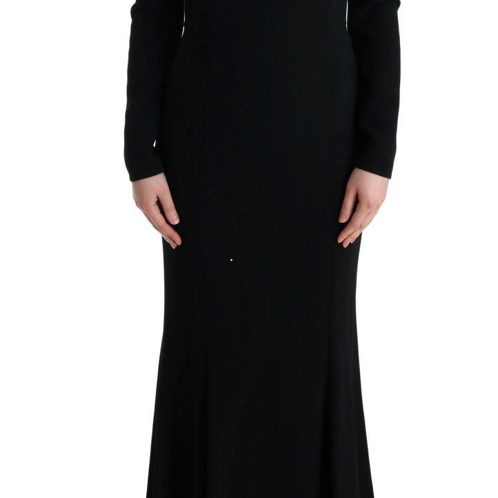 Dolce & Gabbana Black Stretch Long Gown Sheath Dress