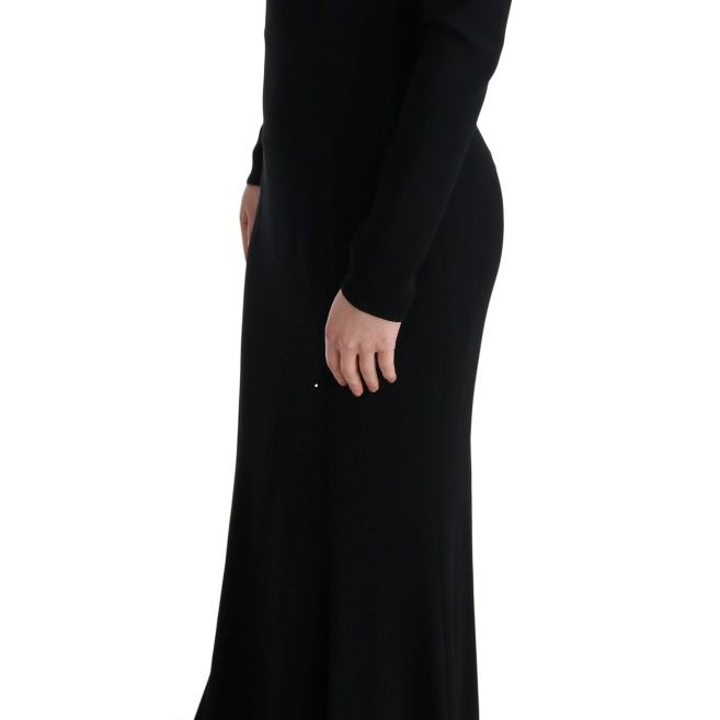 Dolce & Gabbana Black Stretch Long Gown Sheath Dress