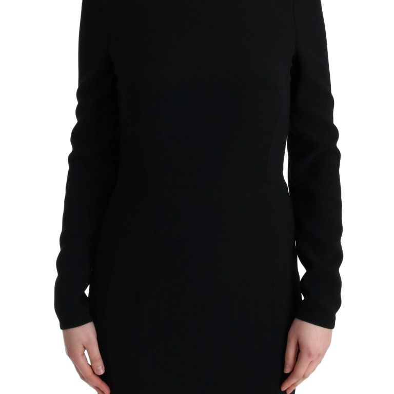 Dolce & Gabbana Black Stretch Long Gown Sheath Dress