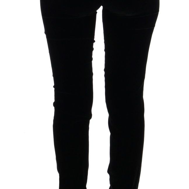Ermanno Scervino Black Velvet Slim Fit Pants
