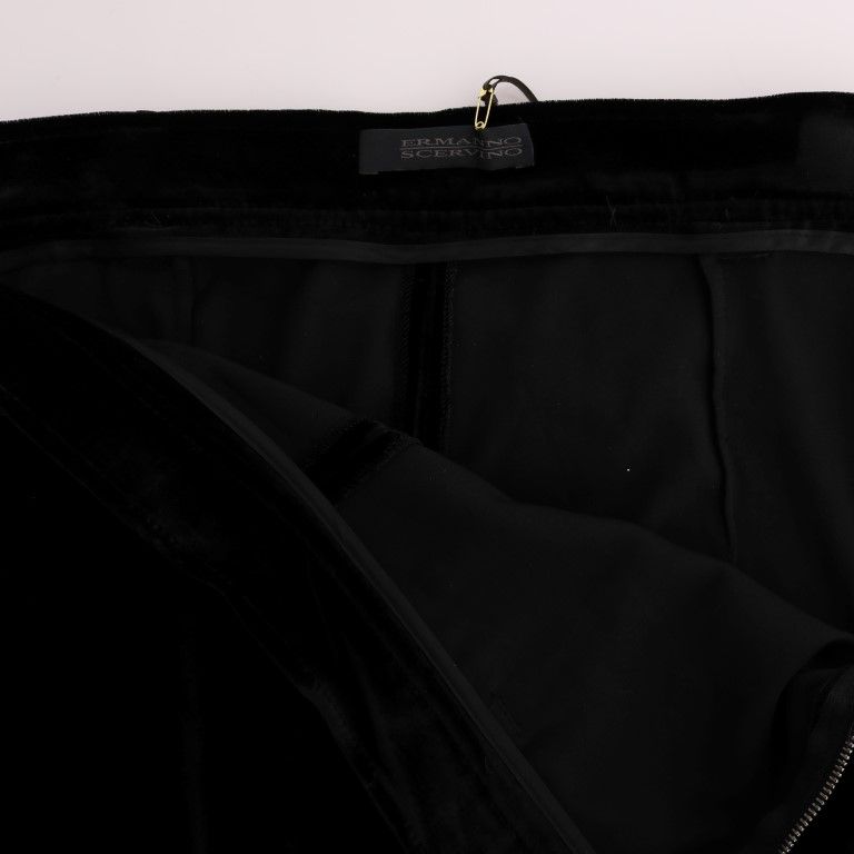 Ermanno Scervino Black Velvet Slim Fit Pants