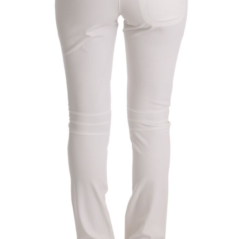Ermanno Scervino White Cotton Slim Fit Casual Pants