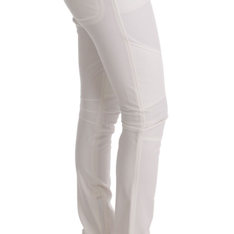 Ermanno Scervino White Cotton Slim Fit Casual Pants
