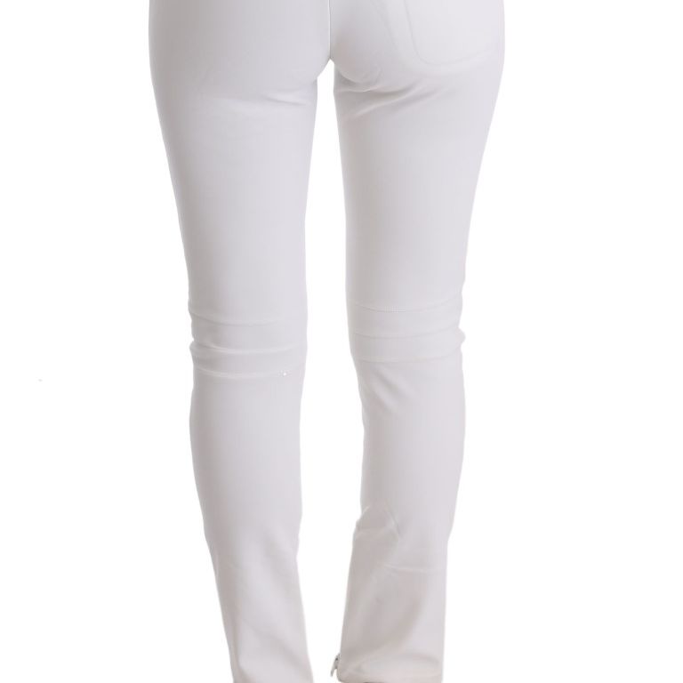 Ermanno Scervino White Cotton Slim Fit Casual Pants