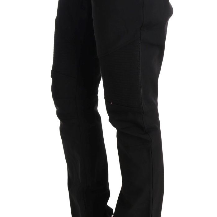 Ermanno Scervino Black Cotton Slim Fit Casual Pants