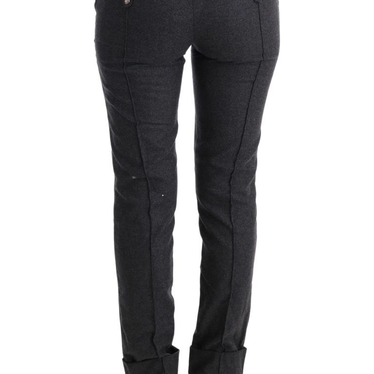 Ermanno Scervino Gray Virgin Wool Skinny Casual Pants