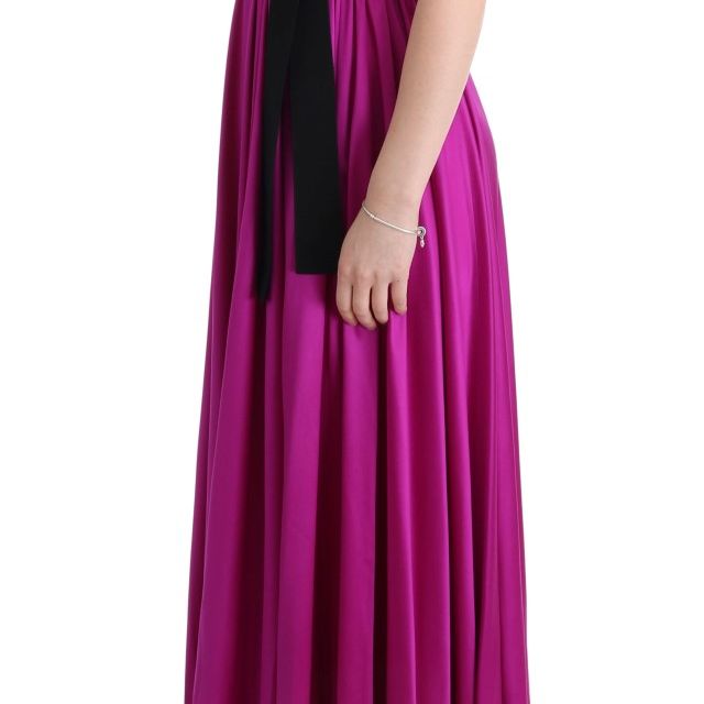 Dolce & Gabbana Pink Silk Stretch Shift Long Dress