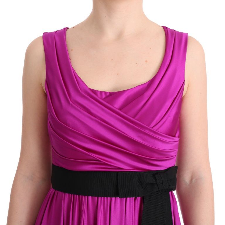 Dolce & Gabbana Pink Silk Stretch Shift Long Dress