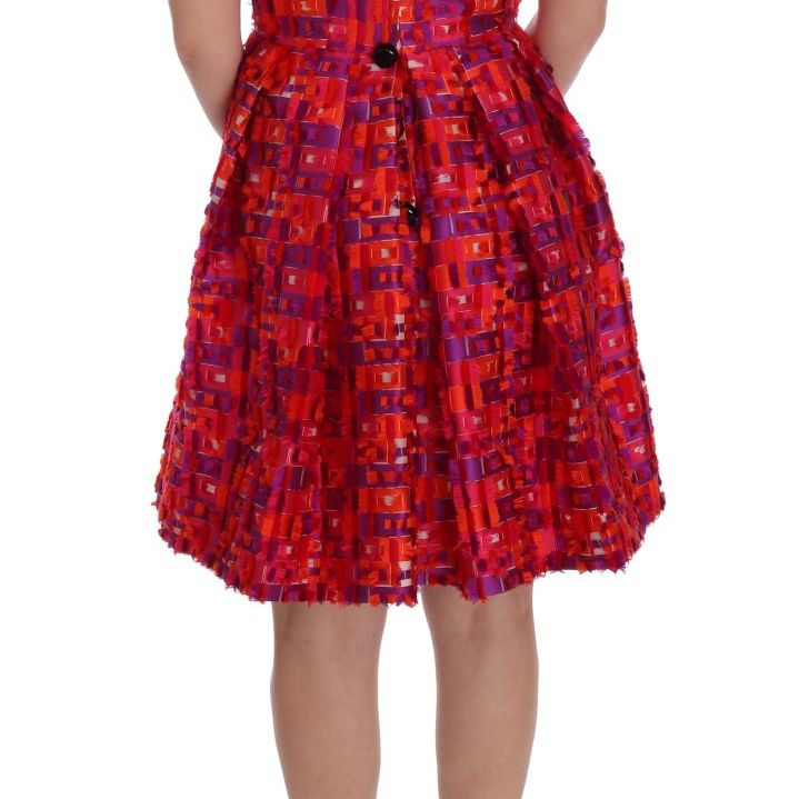 Dolce & Gabbana Pink Patterned A-line Above Knees Dress
