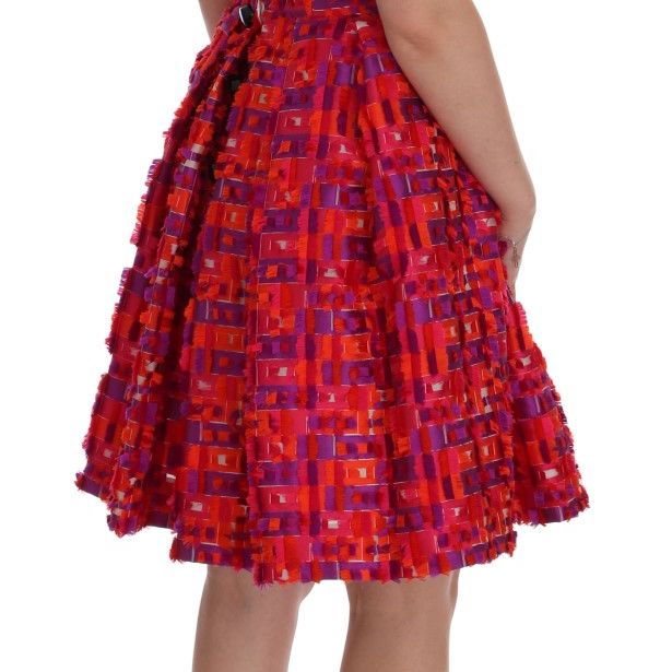 Dolce & Gabbana Pink Patterned A-line Above Knees Dress