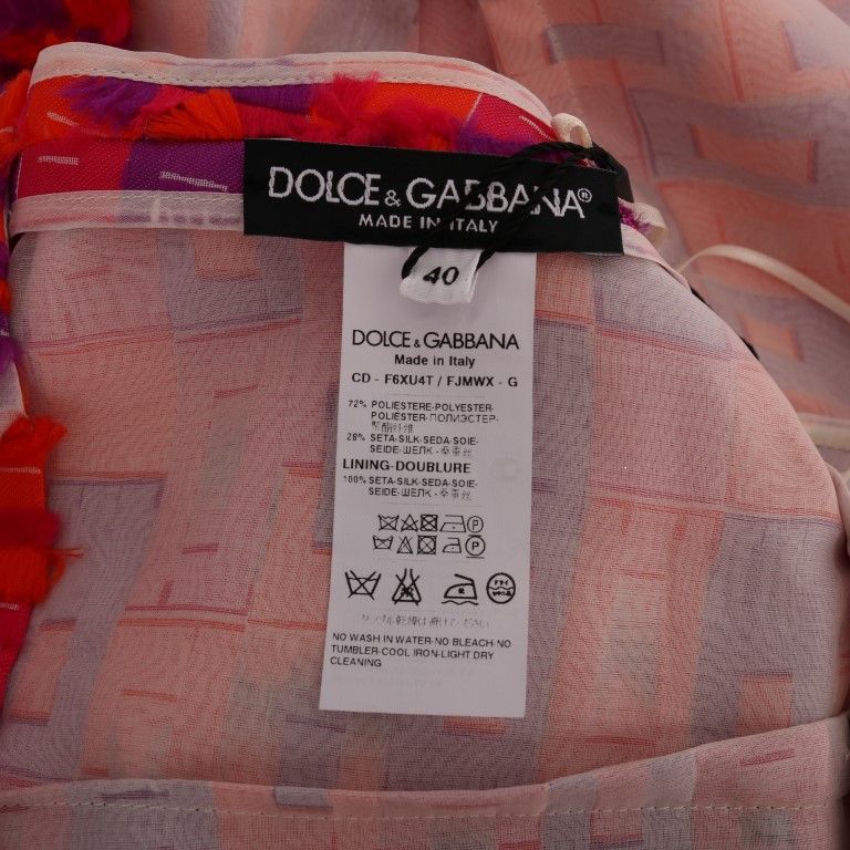 Dolce & Gabbana Pink Patterned A-line Above Knees Dress