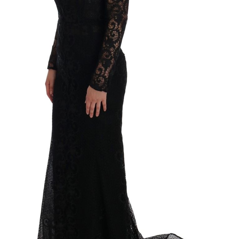 Dolce & Gabbana Black Floral Sheath Dress