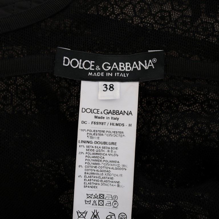 Dolce & Gabbana Black Floral Sheath Dress