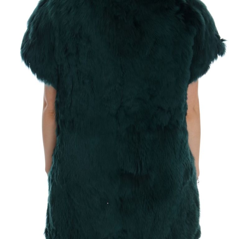 Dolce & Gabbana Green Alpaca Fur Vest Sleeveless Jacket