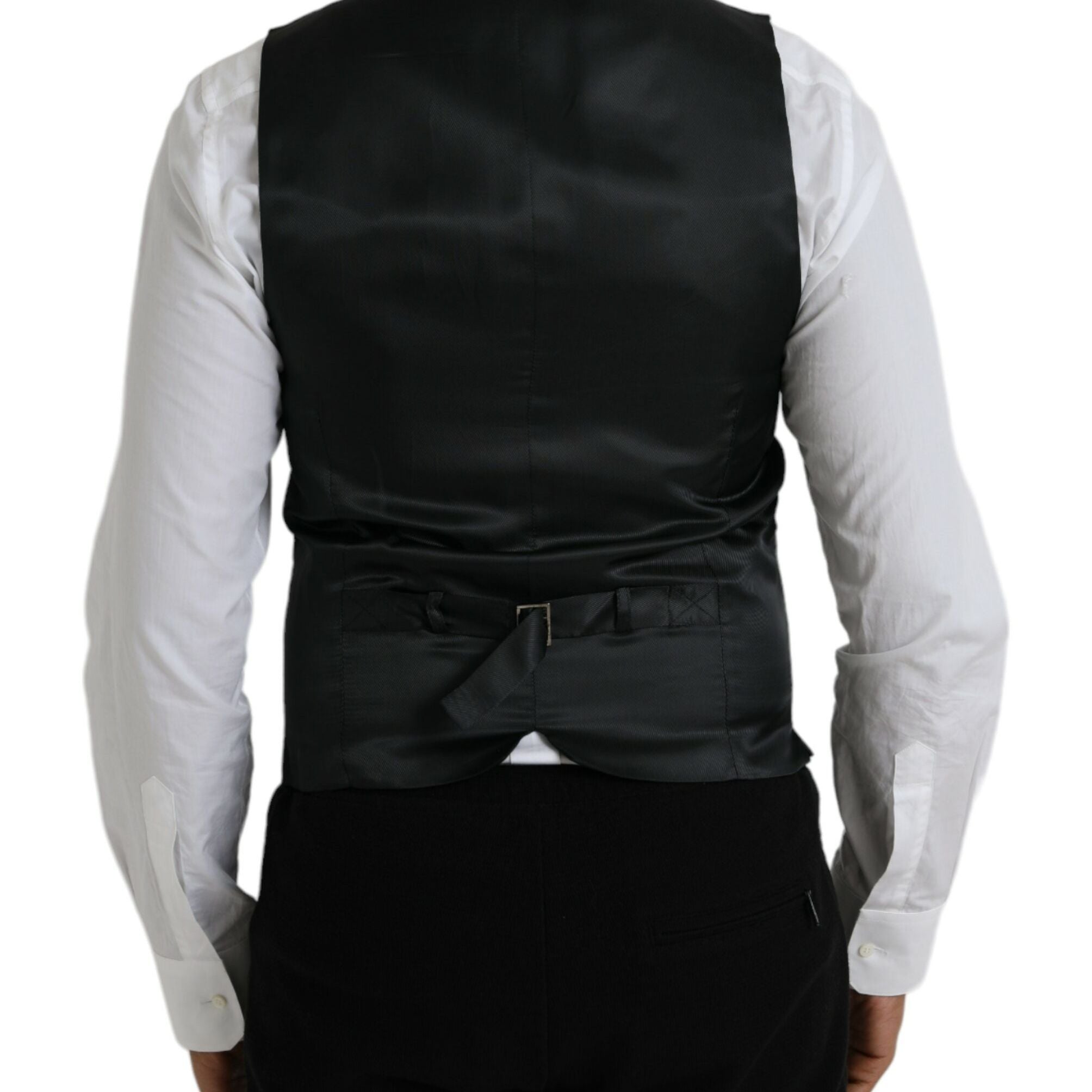 Dolce & Gabbana Gray Wool Formal Dress Waistcoat Vest