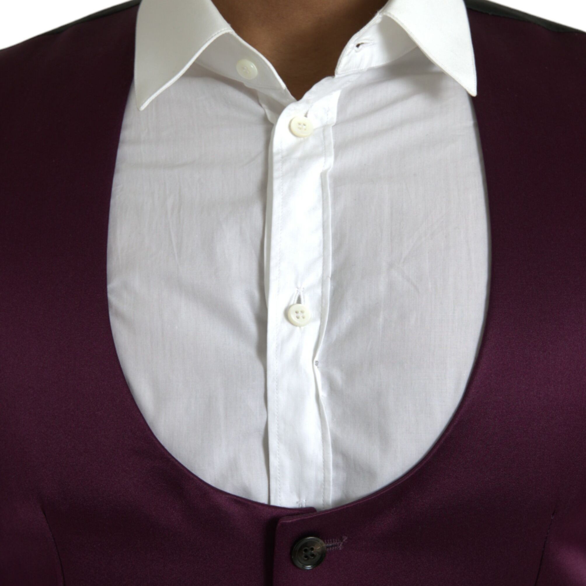 Dolce & Gabbana Maroon Satin Silk Waistcoat Dress Formal Vest