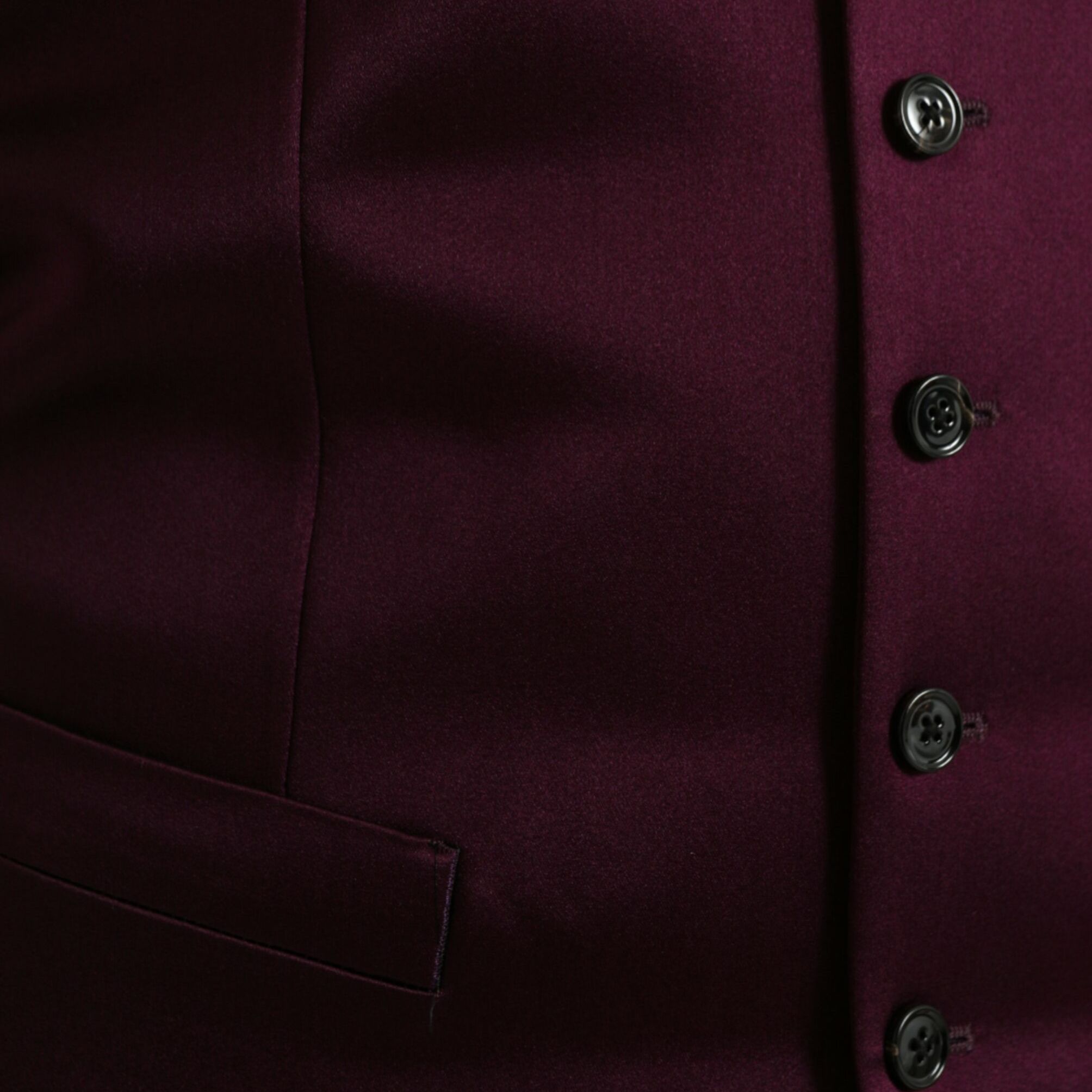 Dolce & Gabbana Maroon Satin Silk Waistcoat Dress Formal Vest