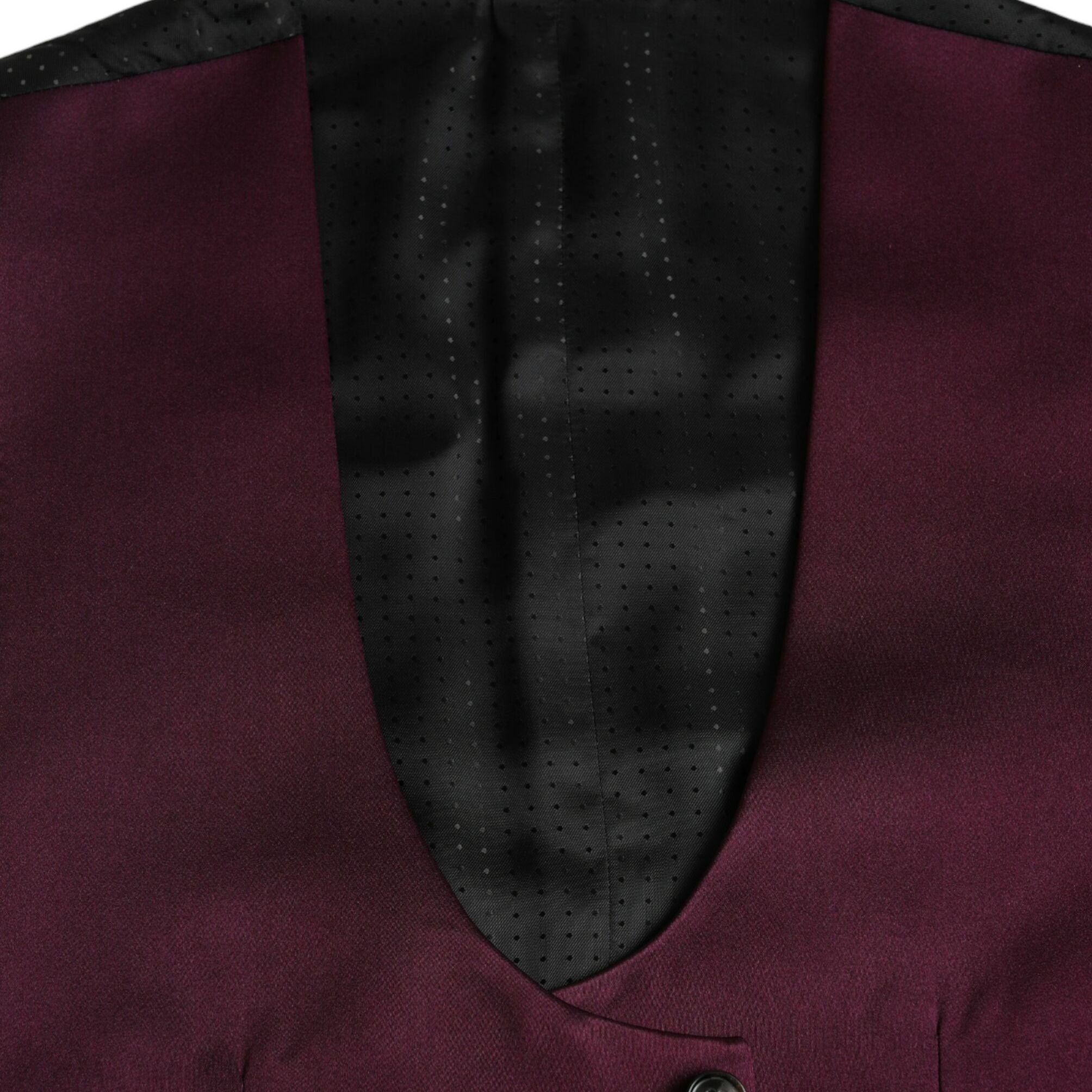 Dolce & Gabbana Maroon Satin Silk Waistcoat Dress Formal Vest