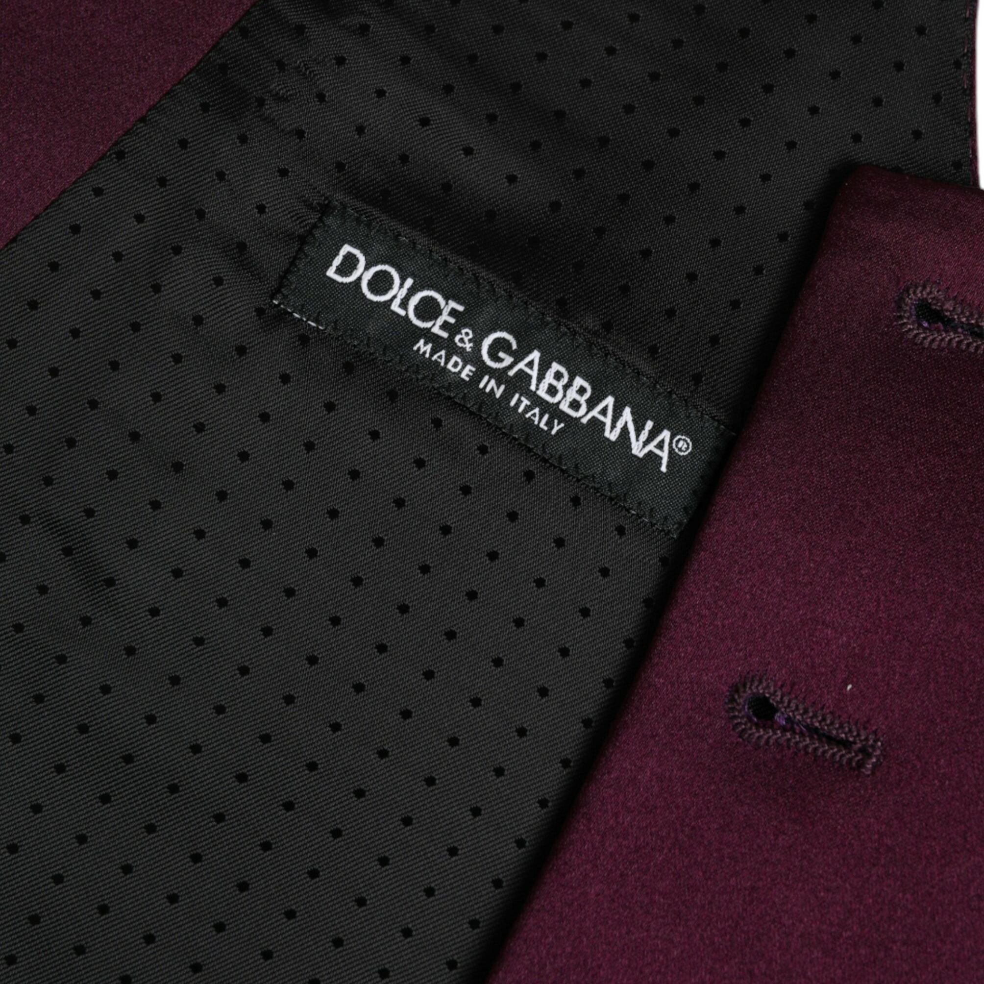 Dolce & Gabbana Maroon Satin Silk Waistcoat Dress Formal Vest