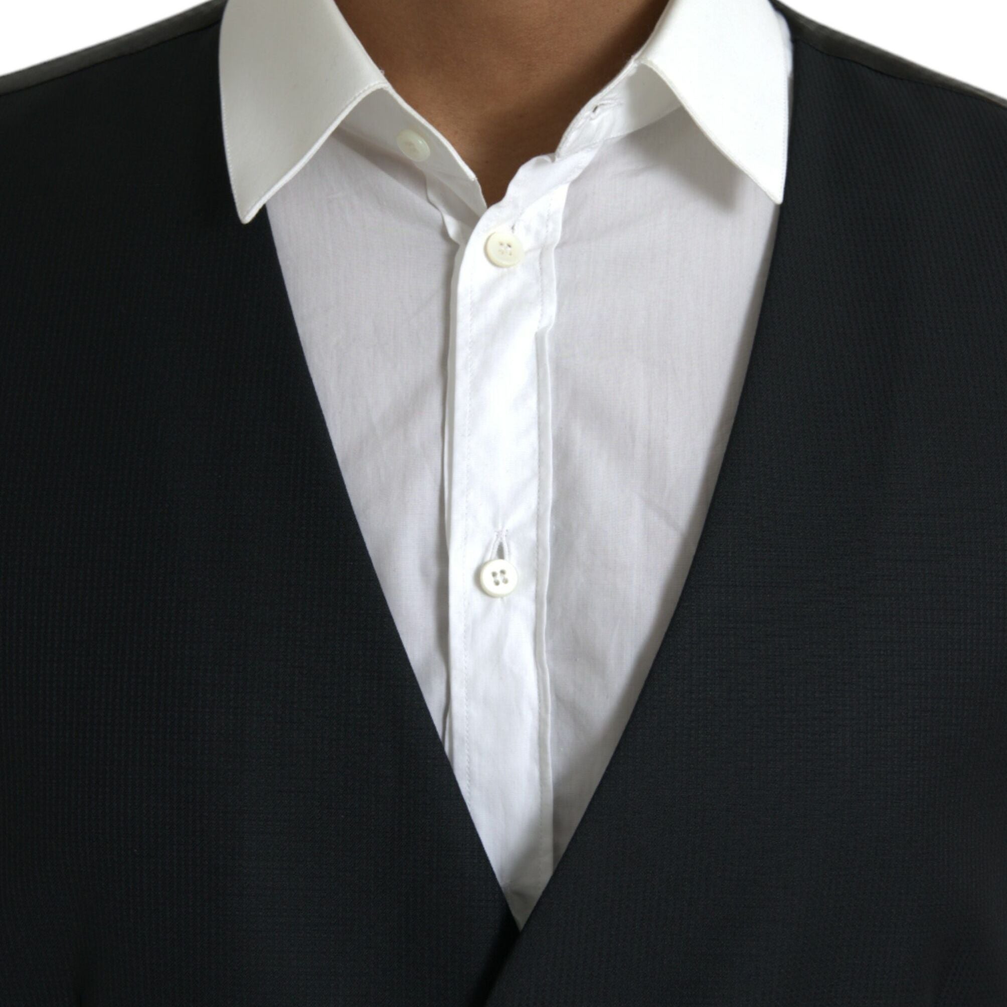 Dolce & Gabbana Black Wool Waistcoat Dress Formal Vest