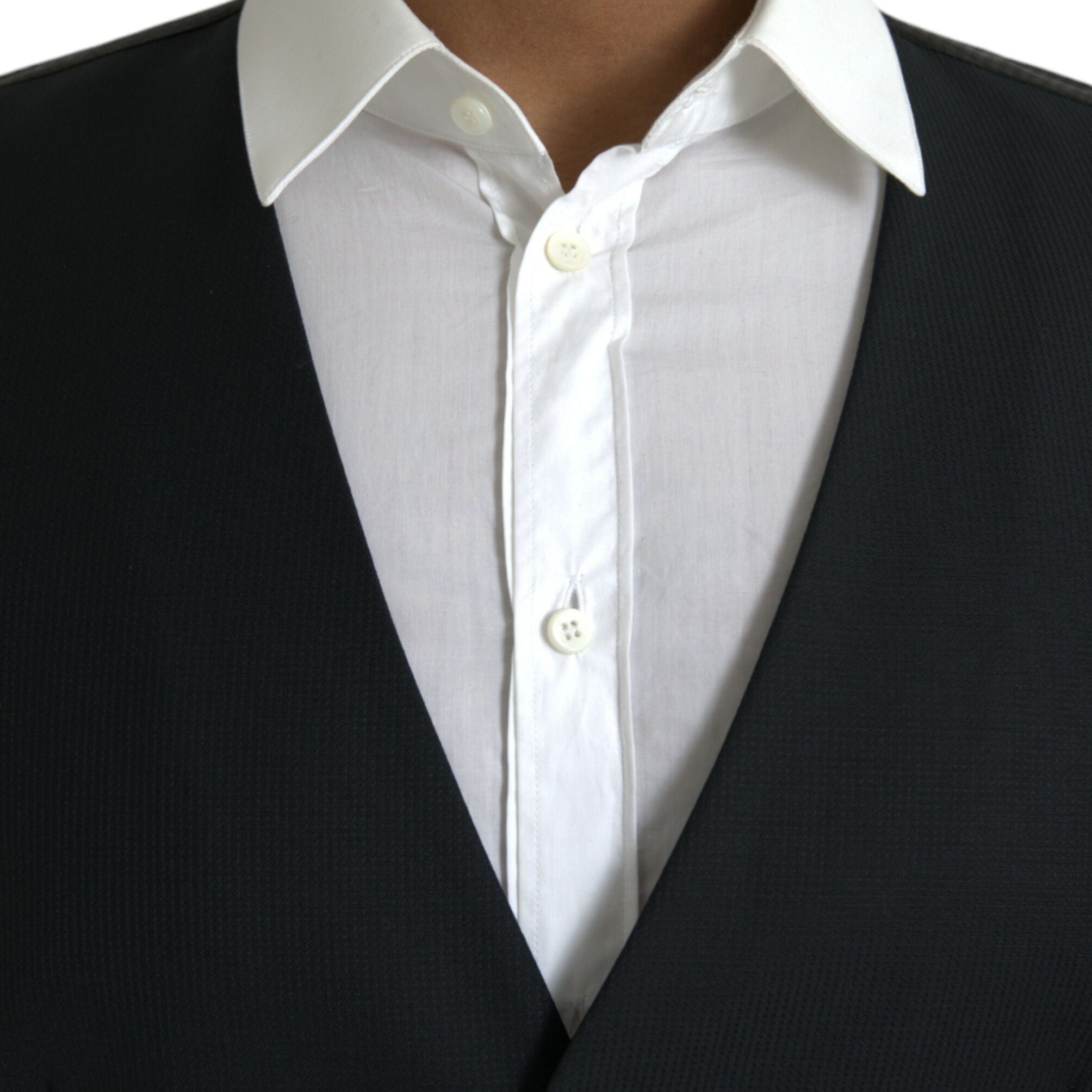 Dolce & Gabbana Black Wool Waistcoat Dress Formal Vest