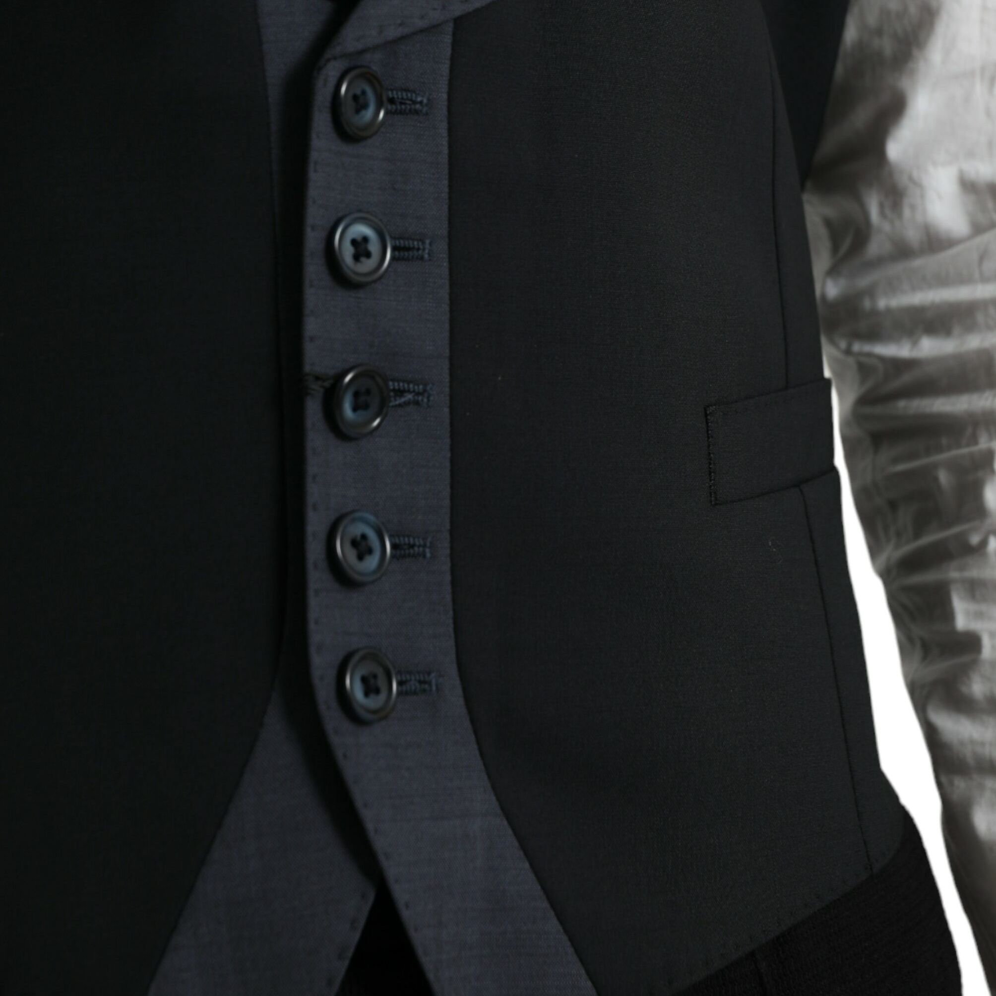 Dolce & Gabbana Black Wool Waistcoat Dress Formal Vest