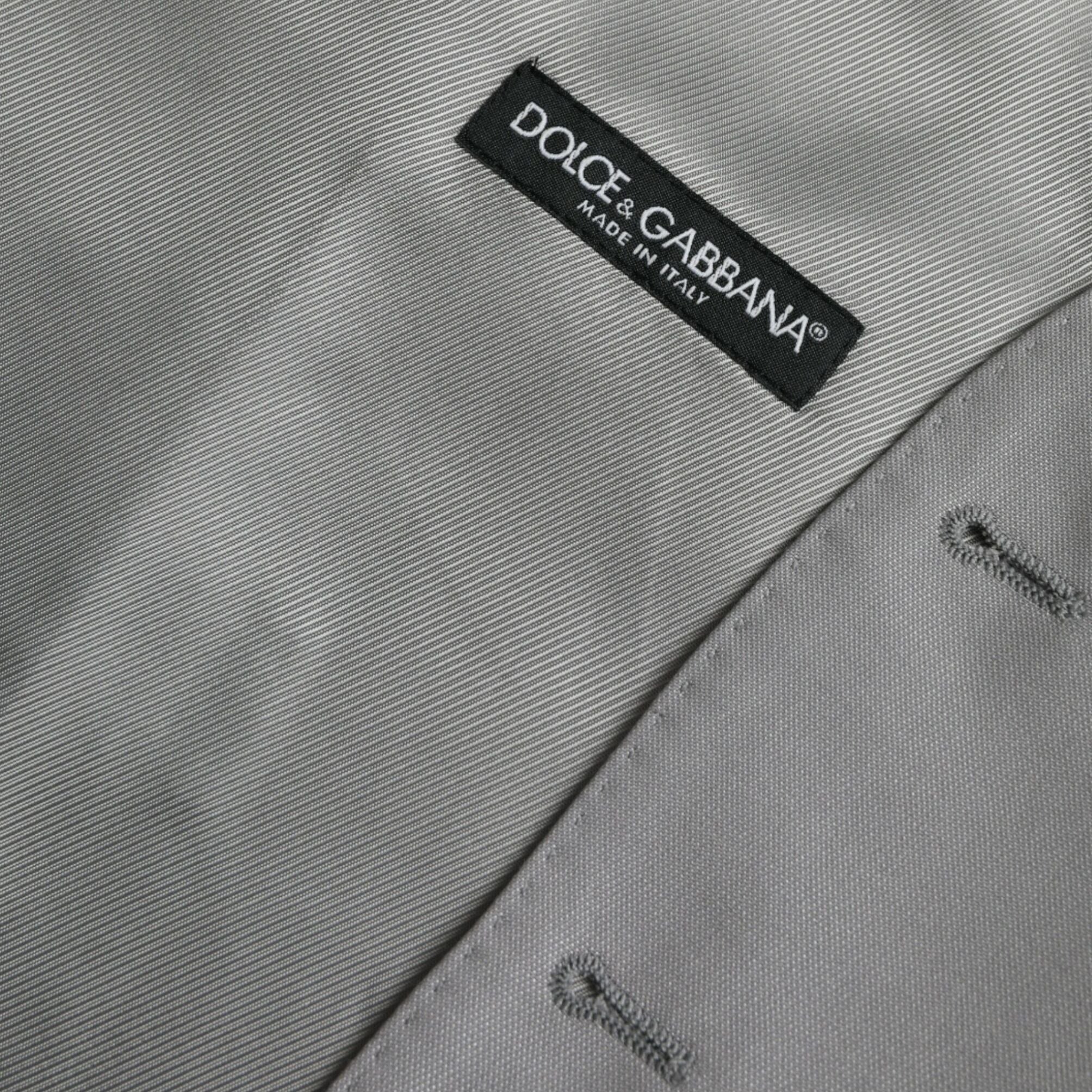 Dolce & Gabbana Light Gray Wool Formal Dress Waistcoat Vest