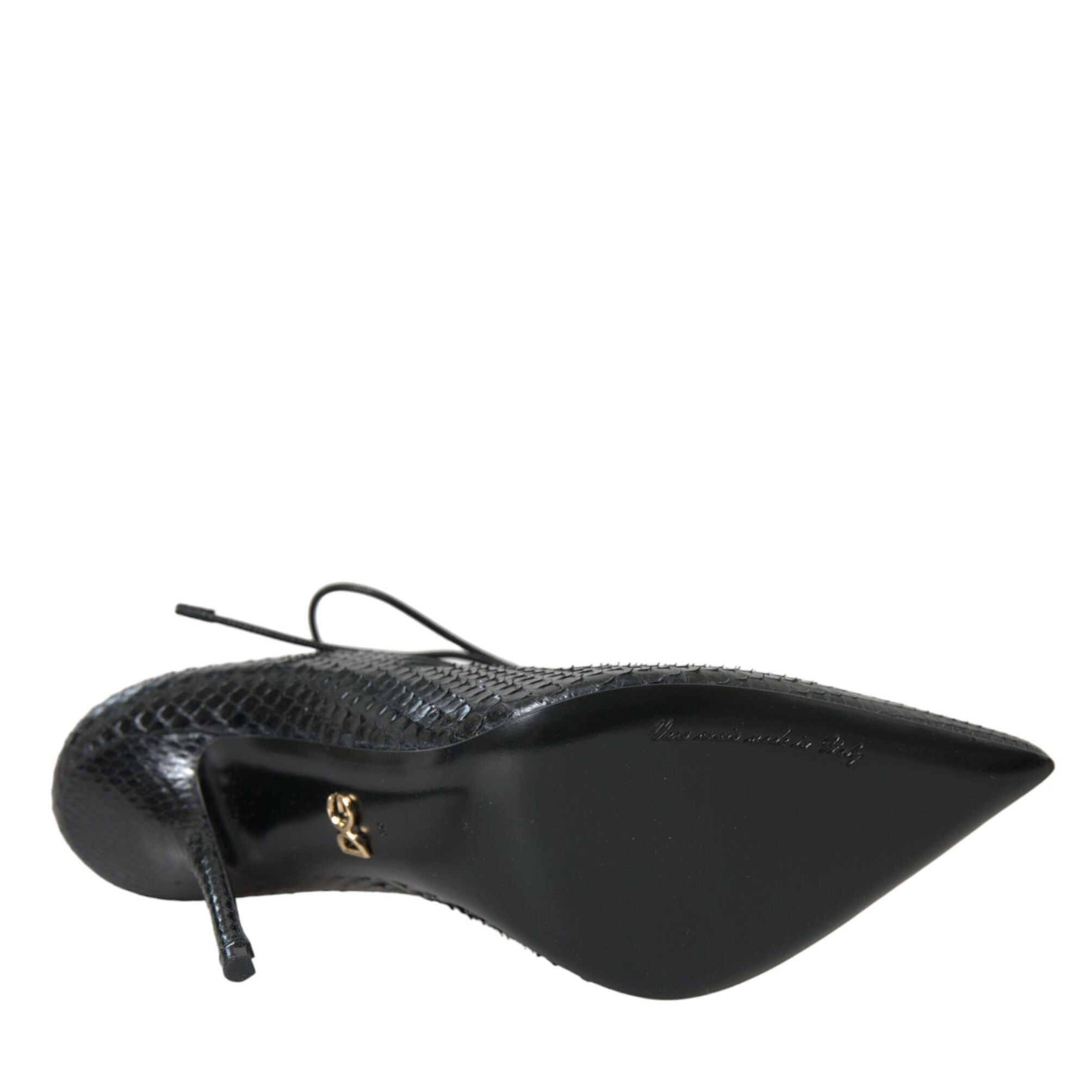 Dolce & Gabbana Black Python Leather Mary Jane Pumps Shoes
