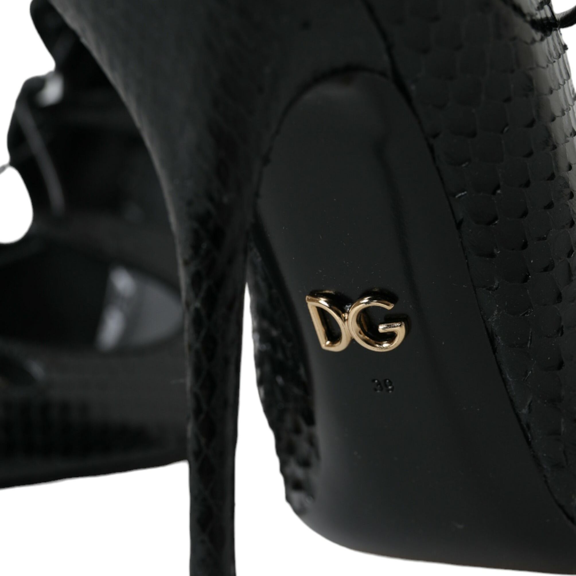 Dolce & Gabbana Black Python Leather Mary Jane Pumps Shoes