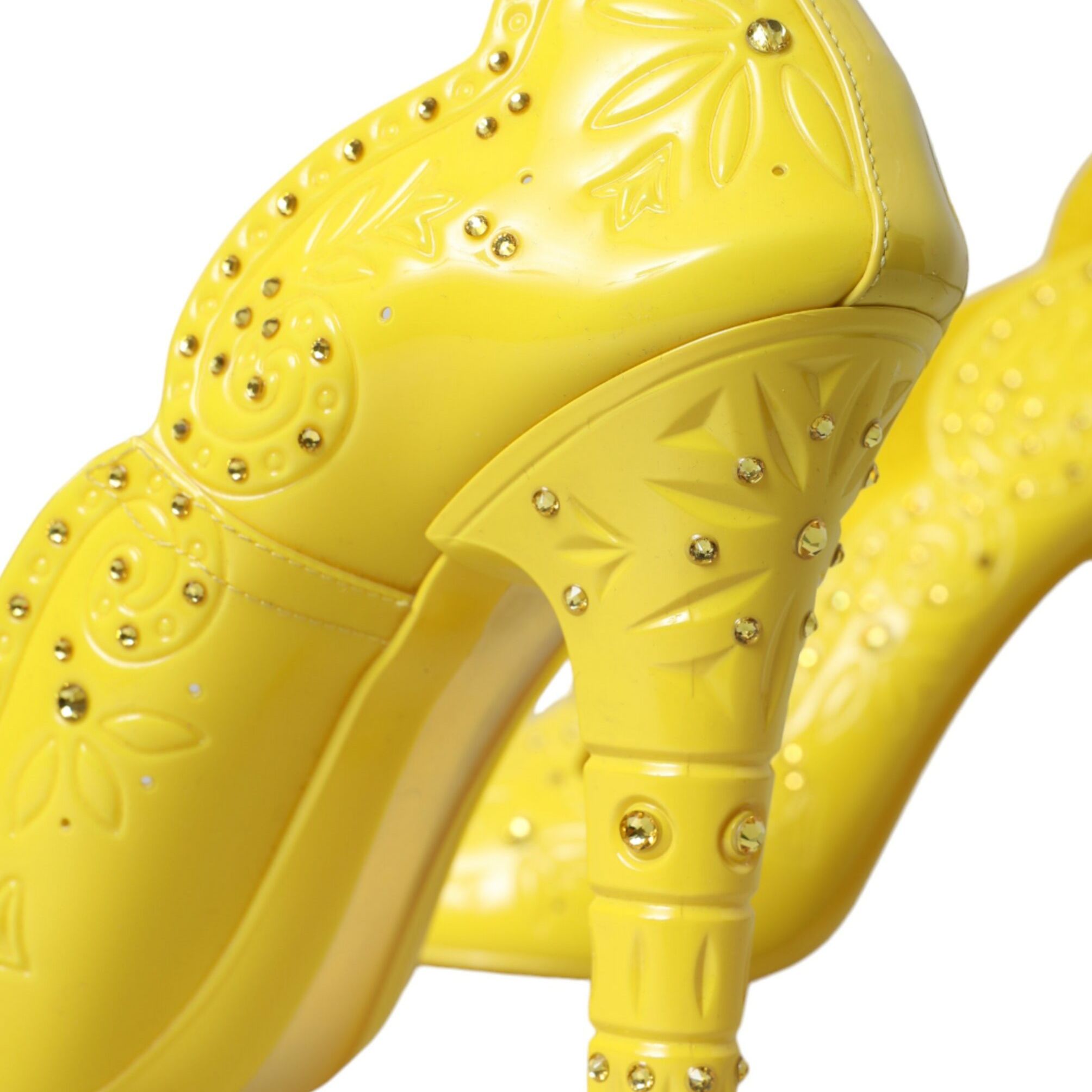 Dolce & Gabbana Yellow Crystal CINDERELLA Heels Pumps Shoes