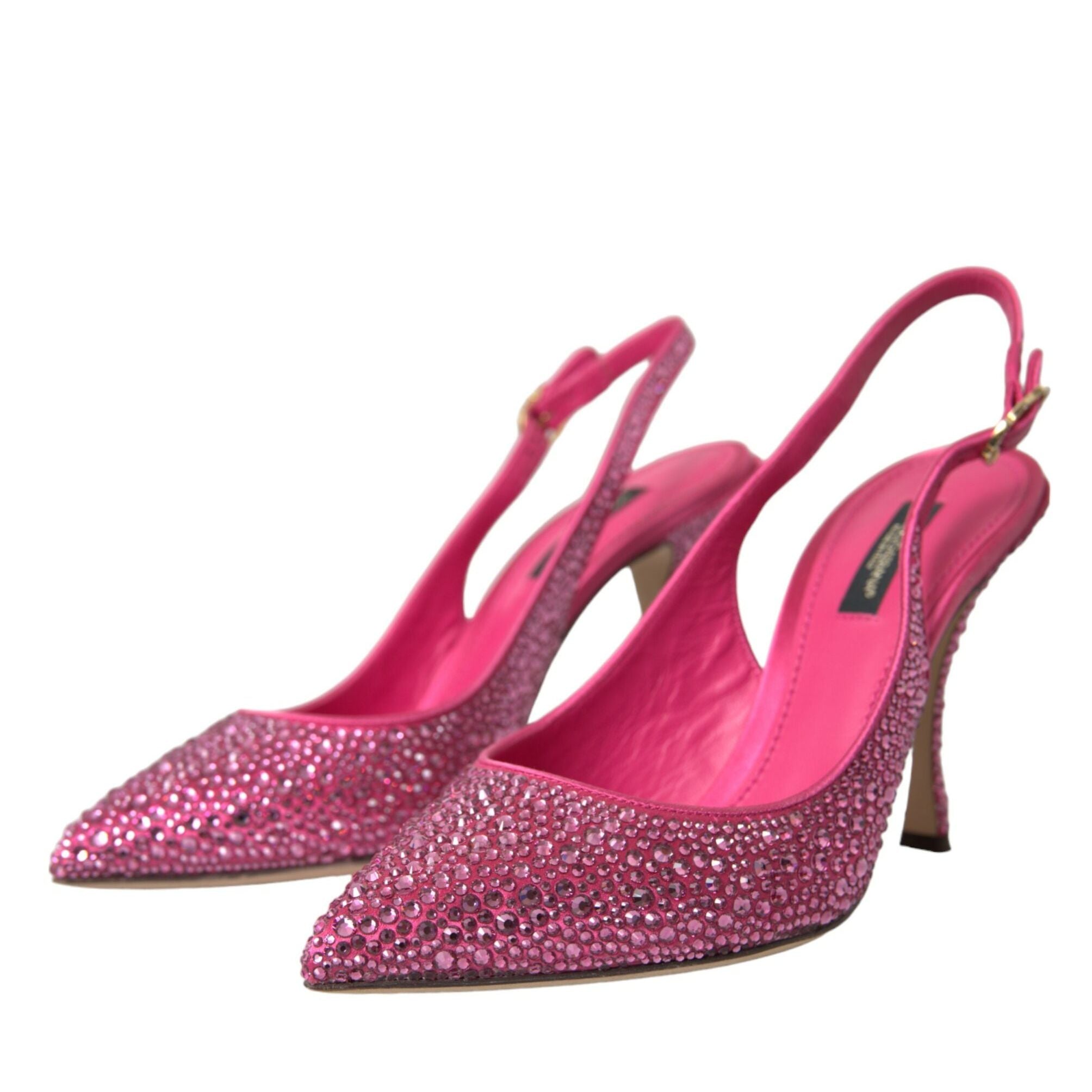 Dolce & Gabbana Pink Slingbacks Crystal Pumps Shoes