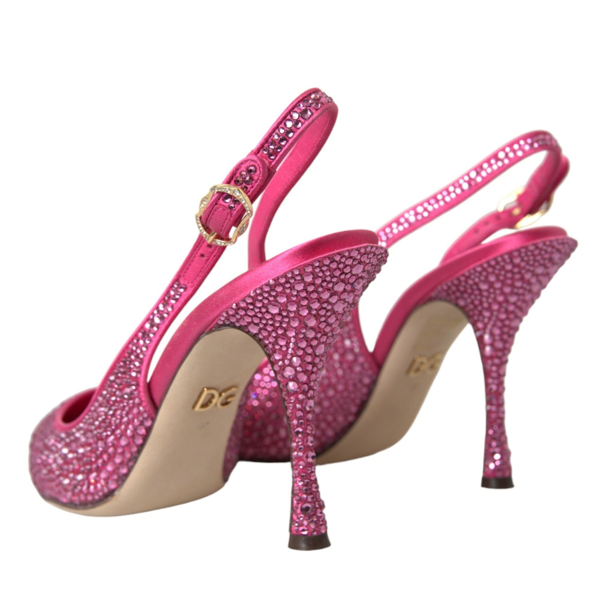 Dolce & Gabbana Pink Slingbacks Crystal Pumps Shoes
