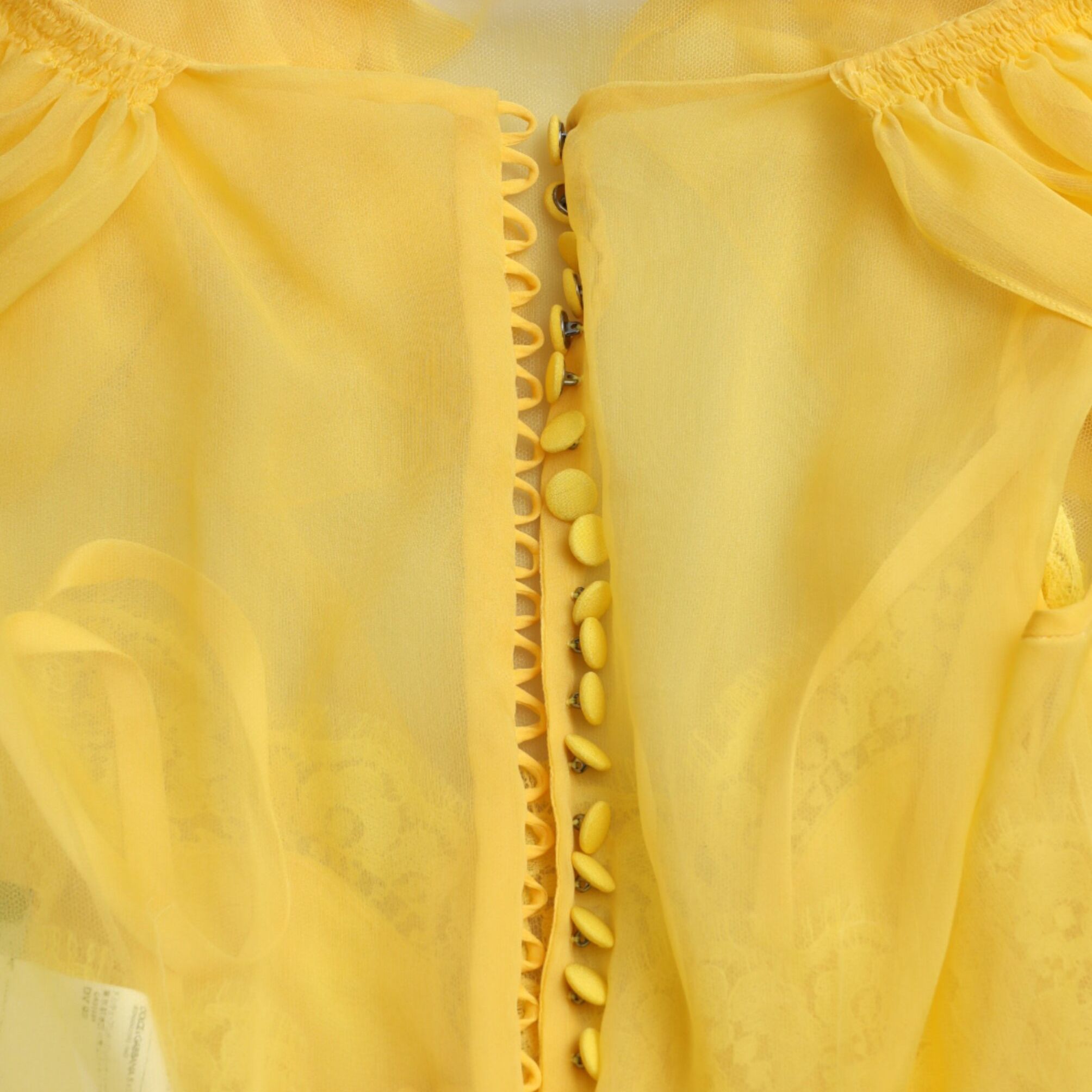 Dolce & Gabbana Yellow Silk Sheath Belted Long Maxi Dress