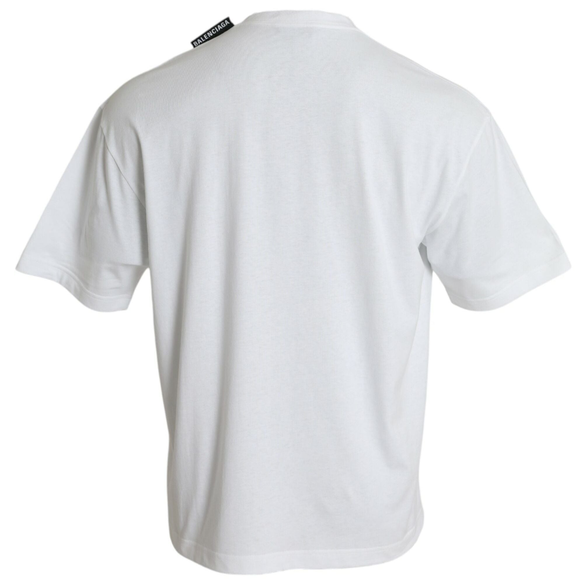 Balenciaga Off White Cotton Jersey Round Neck T-shirt