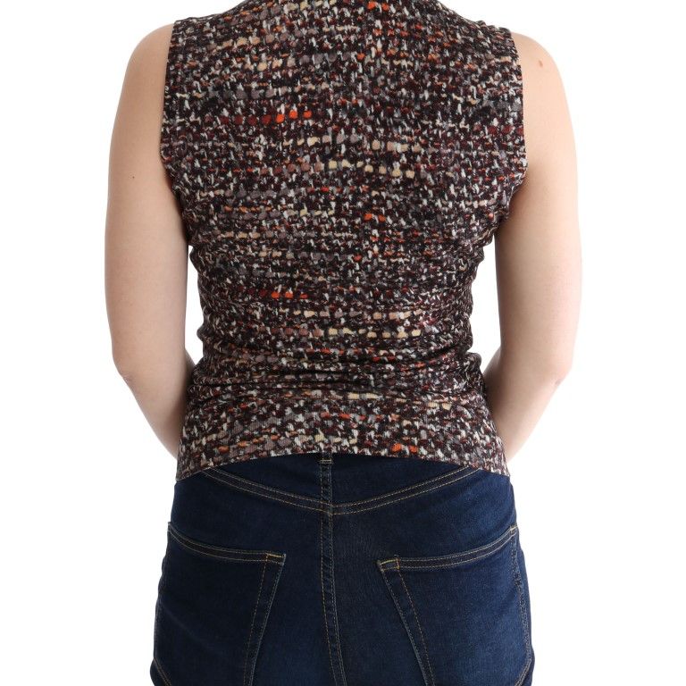 Dolce & Gabbana Multicolor Print Knit Top Wool T-shirt