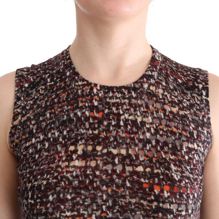 Dolce & Gabbana Multicolor Print Knit Top Wool T-shirt