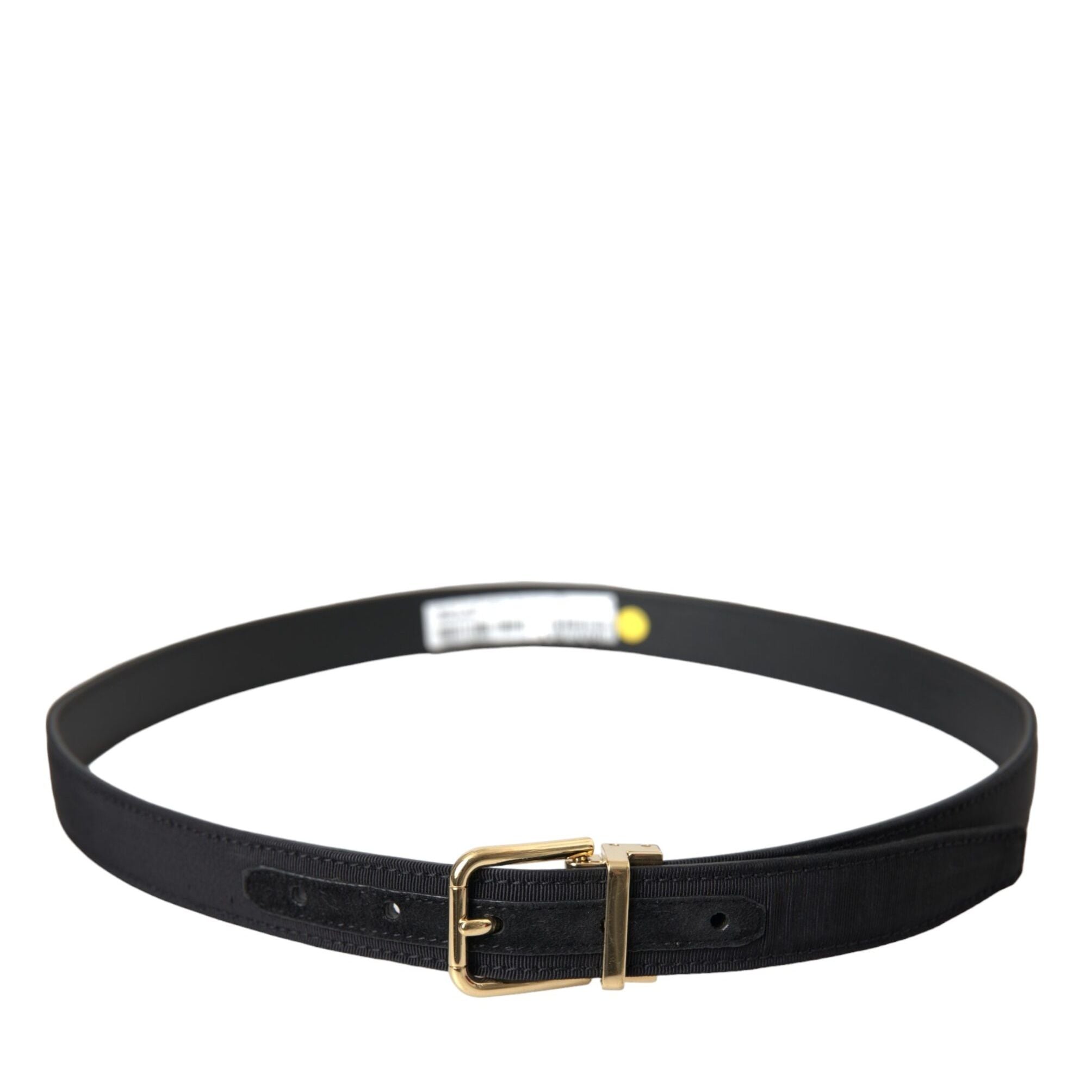 Dolce & Gabbana Black Gros Grain Gold Metal Buckle Belt Men